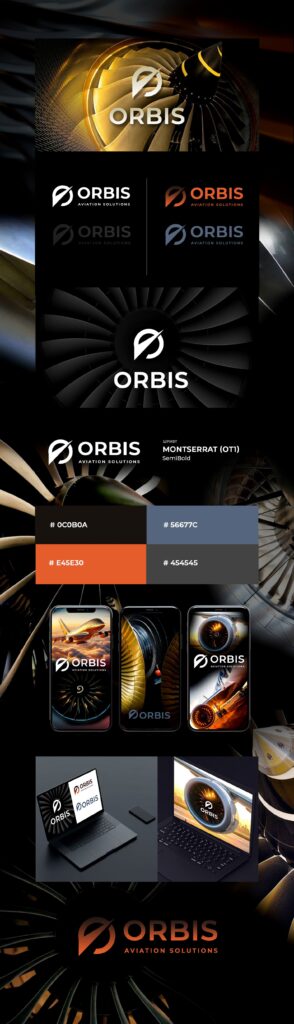 Логофолио для компании авиа Orbis Aviation Solutions