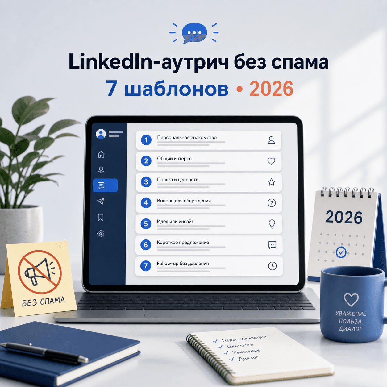 LinkedIn-аутрич без спама: 7 шаблонов в 2026