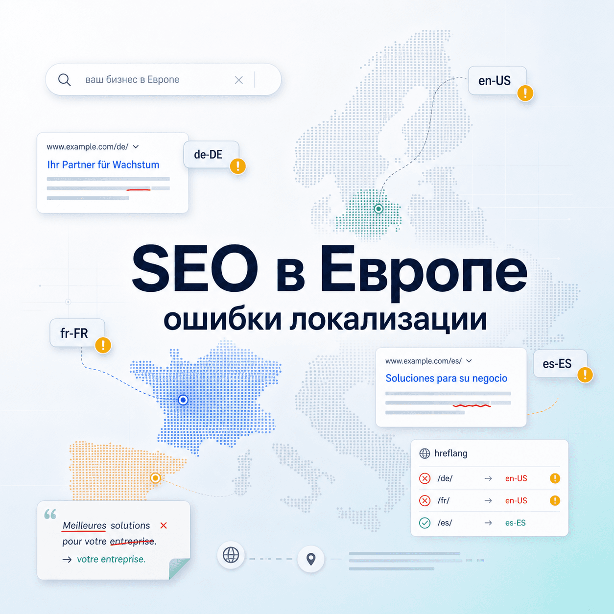 SEO для выхода в Европу: ошибки локализации